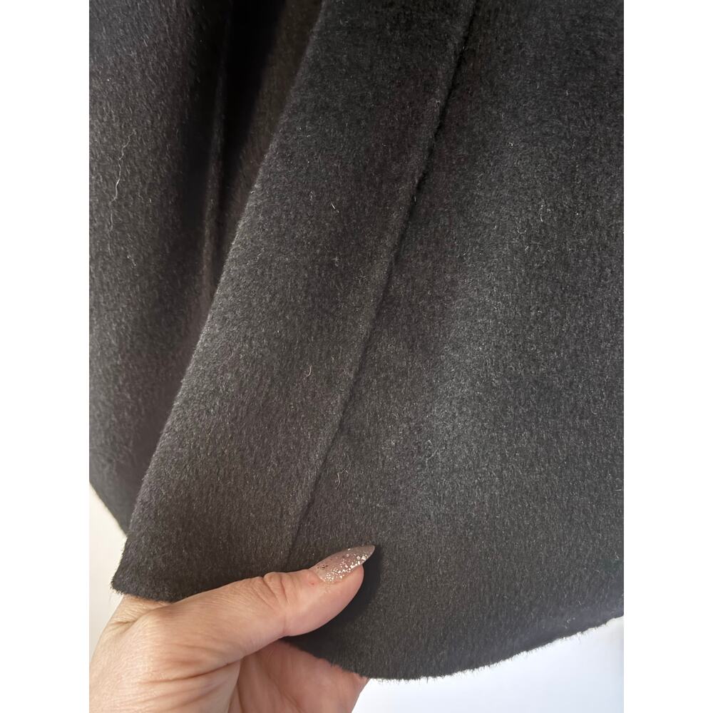 TALBOTS black wool blend double breasted 3/4 sleeve blazer jacket petite - Picture 8 of 10